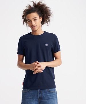 Superdry Organic Cotton Collective Férfi Pólók Sötétkék | JYDXI1568